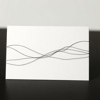 Postcard with thread-like ink lines