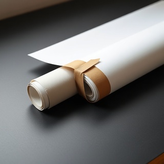 Poster rolled with tissue and kraft tube
