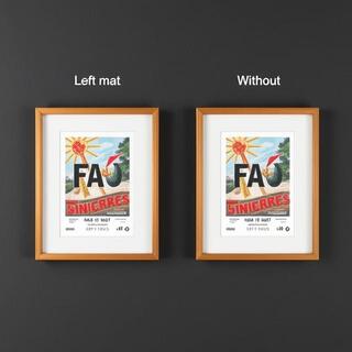 Two frames: teak-tone and black steel