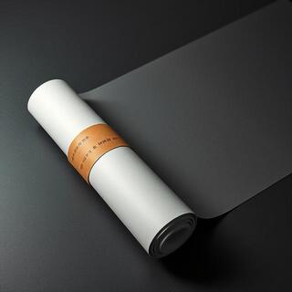 Rolled poster with kraft band