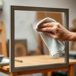 Final microfiber clean of glass