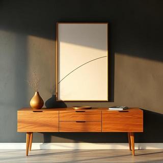 Brass curve lines over kraft tone