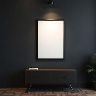 Minimal grid poster in a narrow frame