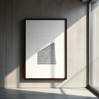 Stair-like line pattern in charcoal
