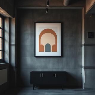 Industrial arches in charcoal