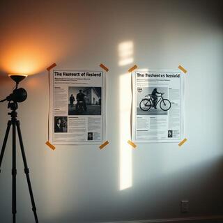 Proof wall with two papers under different lights