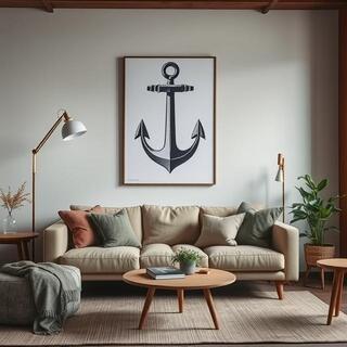 Living room anchor above sofa