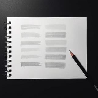 Graphite strokes sequence on textured sheet