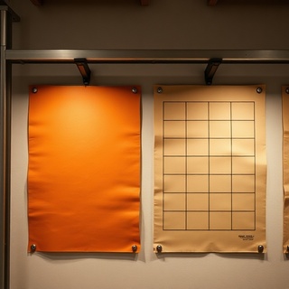 Poster rail — recycled kraft paper with warm brown tone