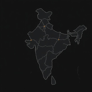 Simplified India map showing shipping coverage