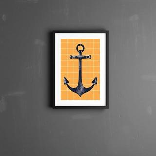 Anchor poster with ochre grid
